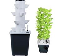 Sistema di coltivazione idroponica da giardino, 15/20/25/30 baccelli Kit di coltivazione aeroponica a torre idroponica, sistema di semina acquaponica con pompa idratante, adattatore, vasi a rete
