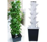 Sistema di Coltivazione idroponica, Giardino Verticale da 30 Piante, Kit per Giardino Intelligente da Interno con Pompa e Serbatoio d'Acqua Mobile, Torre per Piante di ortaggi, Regalo per am