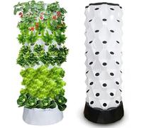 Sistema di Coltivazione idroponica Hydroponics Tower - Sistema di Coltivazione idroponica per Interni, Frutta e Verdura, Torre per aeroplani con Pompa di idratazione, Timer, Adattatore, Lett