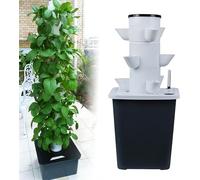 Sistema di coltivazione idroponica, kit da giardino a torre da 30 cialde per erbe, frutta e verdura con timer e pompa idratante, 15 fori
