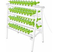 Sistema di Coltivazione idroponica, Kit di Coltivazione idroponica, 4 Strati, 72 Tubi per Alimenti per Piante, Attrezzatura per la piantagione idroponica con Pompa dell'Acqua, Timer per Pomp