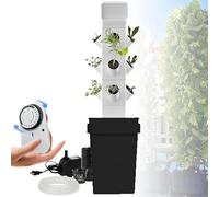 Sistema di Coltivazione idroponica, Torre idroponica per vasi da Giardino, Pompa di idratazione/Timer/Adattatore, Kit di Coltivazione per Erbe aromatiche, Frutta e Verdura in vasi, 24 Fori /