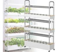 Sistema di Coltivazione idroponica, Torre idroponica, Sistema di Coltivazione idroponica da Giardino a 48/64 Fori con Luce LED, spazi di Semina in PVC, Kit di Coltivazione aeroponica per Ver