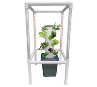 Sistema di Coltivazione idroponica Tower Garden, Giardino Verticale da Interno per 15 Piante con Luce di Crescita temporizzata, Kit di germinazione per vivaio con Livello dell'Acqua e serbat
