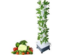 Sistema di Coltivazione idroponica Verticale a Torre, per Giardini Interni ed Esterni, Sistema di Coltivazione Senza Terra con Pompa dell'Acqua, Cestino a Nido, Spugna (12 Piani)