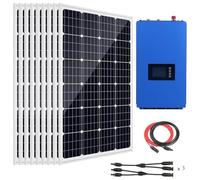 Sistema di Cravatta della Rete Solare da 1080 Watt Casa con 9x120W Pannelli solari monocristallini e Inverter di Potenza della Cravatta della griglia da 2000W per Le Case