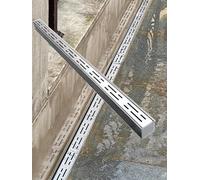 Sistema di drenaggio da giardino in acciaio inossidabile, tappi terminali - Trincea in cemento stretta da 8" a 1" for una gestione efficace dell'acqua(100cmx10cmx5cm4 Pack)