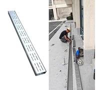 Sistema di drenaggio in acciaio inossidabile 304 da 3,5 x 3 a 15 x 5 cm, canale di drenaggio lineare per esterni, per una gestione efficiente dell'acqua del giardino