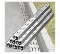 Sistema di drenaggio per trincea robusto, sifone da pavimento in acciaio inox 304 e tubo per parco, giardino, centro commerciale, drenaggio rapido (6 pezzi, 100 x 10 x 5 cm)