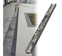 Sistema di drenaggio sottile per esterni, 1,2 m di lunghezza, 10 pezzi, grondaia in metallo per patio, ponti, marciapiedi, giardini, prati, canali d'acqua decorativi per un drenaggio esterno