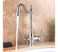 Sistema di filtraggio dell'acqua del rubinetto della cucina girevole a 3 vie - Rubinetto miscelatore cromato per un facile accesso all'acqua durevole ed elegante aggiornamento della cucina