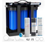 Sistema di filtro dell'acqua per camper, filtro dell'acqua a 5 stadi per camper e camper, 0,01 micron filtra sedimenti, cloro, voci, metalli pesanti, odori per