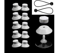 Sistema di fissaggio Dometic, sistema di fissaggio senza drilling per Awnings, accessori per camper, ventosa Kampa, Dometic, Camping Accessories Pack of 10 with 2 Rubber Ropes (bianco)