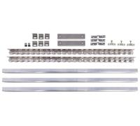 Sistema di fissaggio Kerbl 3 m per tenda a strisce a scorrimento laterale, larghezza della porta max. 1,5 m, acciaio inox, alluminio, accorciabile individualmente, per tende in PVC