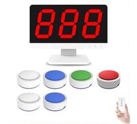 Sistema di gioco a quiz con 10 cicalini, sistema cicalino a lungo raggio con 4 colori di stato LED e 3 modalità per concorsi scolastici e quiz per feste - 4 giochi di gruppo