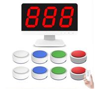 Sistema di gioco a quiz con 10 cicalini, sistema cicalino a lungo raggio con 4 colori di stato LED e 3 modalità per concorsi scolastici e quiz per feste - 4 giochi di gruppo