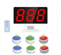 Sistema di Gioco a Quiz Wireless, Cicalino di Risposta al Gioco con 3-10 Cicalini e 1 Monitor, Dispone di 4 Colori di Stato e 3 modalità di Risposta, per Spettacoli di Giochi, Concorsi Scola 6 Groups