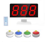 Sistema di Gioco a Quiz Wireless, Cicalino di Risposta al Gioco con 3-10 Cicalini e 1 Monitor, Dispone di 4 Colori di Stato e 3 modalità di Risposta, per Spettacoli di Giochi, Concorsi Scola 4 Groups