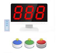 Sistema di Gioco a Quiz Wireless, Cicalino di Risposta al Gioco con 3-10 Cicalini e 1 Monitor, Dispone di 4 Colori di Stato e 3 modalità di Risposta, per Spettacoli di Giochi, Concorsi Scola 3 Groups