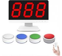 Sistema Di Gioco A Quiz Wireless Con 10 Cicalini E Monitor, Sistema Di Cicalino Di Gioco A Lungo Raggio Con 4 Colori Di Stato Led E 3 Modalità Di Risposta Per Concorsi Scolastici E Quiz Di F 4 groups