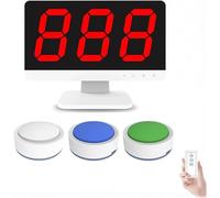 Sistema Di Gioco A Quiz Wireless Con 10 Cicalini E Monitor, Sistema Di Cicalino Di Gioco A Lungo Raggio Con 4 Colori Di Stato Led E 3 Modalità Di Risposta Per Concorsi Scolastici E Quiz Di F 3 groups