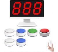 Sistema Di Gioco A Quiz Wireless Con 10 Cicalini E Monitor, Sistema Di Cicalino Di Gioco A Lungo Raggio Con 4 Colori Di Stato Led E 3 Modalità Di Risposta Per Concorsi Scolastici E Quiz Di F 6 groups