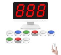Sistema di gioco a quiz wireless con 16 cicalini e 1 monitor, 4 colori di stato, 3 modalità di risposta per concorsi scolastici e quiz di festa
