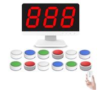Sistema di gioco a quiz wireless con 16 cicalini e monitor, 4 colori di stato, 3 modalità di risposta, perfetto per concorsi scolastici e feste a quiz