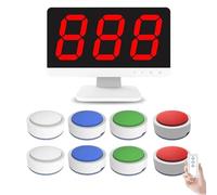 Sistema di gioco a quiz wireless con 16 cicalini e monitor, 4 colori di stato, 3 modalità di risposta, perfetto per concorsi scolastici e feste a quiz