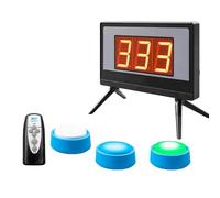 Sistema di gioco a quiz wireless con monitor e 3-16 cicalini, cicalino di risposta al gioco con telecomando, timer impostato da 1 a 999 secondi, perfetto per spettacoli di gioco e concorsi scolastici