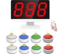 Sistema di gioco a quiz wireless con telecomando, 1 monitor e 8 cicalini, 3 modalità di risposta per spettacoli di gioco e concorsi scolastici