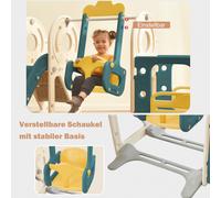 Sistema di gioco bambini 5 in 1 con scivolo altalena scaletta basket e pallone in HDPE robusto e sicuro per giardini e parchi