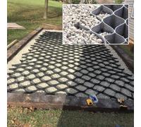 Sistema di griglia pieghevole per vialetti, permeabile per erba, ghiaia, sabbia e terreno, migliora la stabilità del terreno e la durata per vialetti e sentieri