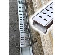 Sistema di Griglie di drenaggio for Giardino Durevole con Copertura in Acciaio Inox 304 - Kit di drenaggio for Trincea for Una Gestione efficiente dell'Acqua(L60cmxW10cmxH4cm 1 Pack)