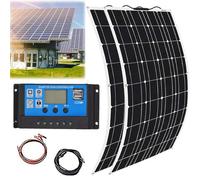 Sistema di Kit di Pannelli Solari da 800 W, Modulo Solare Monocristallino Flessibile da 2 Pezzi 400 W 18 V per Camper, Barca, Tenda, Auto, Rimorchio, Ricarica della Batteria