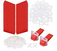 Sistema di Livellamento per Piastrelle, 2 mm, 100Pcs Cunei per Pavimenti Riutilizzabili, 100Pcs Distanziatori Livellanti per Piastrelle, 100Pcs Clip Livello Piastrella, per Pavimenti Spessore 3-12mm