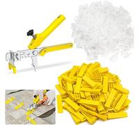 Sistema di Livellamento per Piastrelle 2mm 400 Distanziatori per Piastrelle 100 Cunei per Piastrelle Riutilizzabili 1 Pinza Utensili Livellamento Piastrelle per Piastrelle Altezza 3 - 12 mm (2MM)
