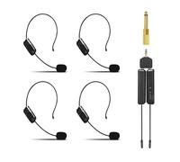Sistema di microfoni wireless per 4 persone, microfoni wireless 2.4G e microfoni portatili 2 in 1, ideale per altoparlanti, amplificatore vocale, sistema PA, insegnanti, guide turistiche, istruttori