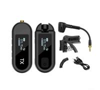 Sistema di microfoni wireless per sassofono, con microfono a clip per tromba, ricaricabile, professionale, per strumenti musicali, portata 30 m, colore nero (da 1 a 1)