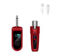 Sistema di microfoni wireless, trasmettitore e ricevitore XLR, adattatore per microfoni dinamici per suono dal vivo, mixer audio, chiesa, studio (rosso da 1 a 1)