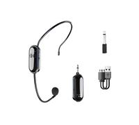 Sistema di Microfono A Lungo Raggio con Cuffia e Microfono Wireless 2 In 1, Amplificatore Vocale per Insegnare Agli Artisti Sul Palco