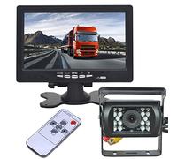 Sistema di monitoraggio della telecamera di retromarcia per auto, 9 V-35 V, impermeabile, visione notturna, retromarcia, retromarcia, schermo LCD da 7 pollici, per autobus, camion, rimorchi,furgoni