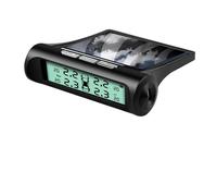 Sistema di monitoraggio dell'allarme sicurezza for pneumatici for auto Smart TPMS con 4 sensori, display solare intelligente, avviso temperatura dei(Black C)