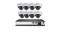Sistema di monitoraggio di Sicurezza a Cupola, Set di telecamere IP 4K 8MP, rilevamento del Volto, Kit di Protezione for videosorveglianza CCTV Audio NVR a 10 canali(8T,8PCS 4MP Cameras)