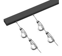 Sistema di montaggio di immagini, Kit for appendere quadri regolabile, binario nero da 2-7 piedi, cavo da 7-10 piedi con ganci in acciaio e alluminio(5ft(152cm) rail,9ft(274cm) Cord)