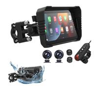 Sistema di navigazione GPS impermeabile per moto, con videocamera portatile per cruscotto e doppia fotocamera, Bluetooth wireless per guida fuoristrada/avventura, compatibile con iOS/Android