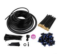 Sistema di nebulizzazione da giardino con componenti modulari tra cui tubi, T, irrigatori e connettori per installazione scalabile (20 m)