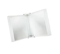 Sistema di pannelli espositivi da parete, Espositore a libro con poster A4 da parete, 10 pannelli bifacciali in PVC multicolore(White)