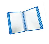 Sistema di pannelli espositivi da parete, Espositore a libro con poster A4 da parete, 10 pannelli bifacciali in PVC multicolore(Blue)