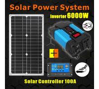 Sistema di pannelli solari Inverter solare da 6000W DC 12V a AC 110V-220V convertitore a onda sinusoidale migliorato solare ricarica intelligente della batteria